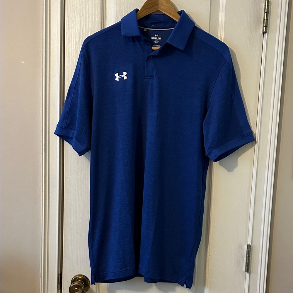 Under Armour Blue Polo with White Logo